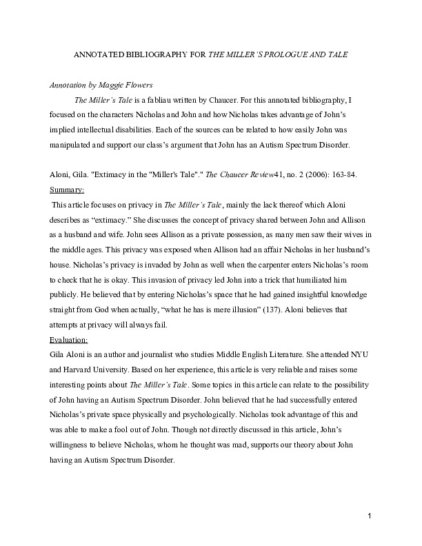 Annotated Bibliography Miller's Tale.pdf