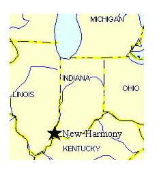 location of new harmony in southern indiana