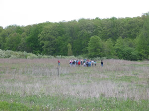A group of birdwatchers at the Loblolly Marsh.