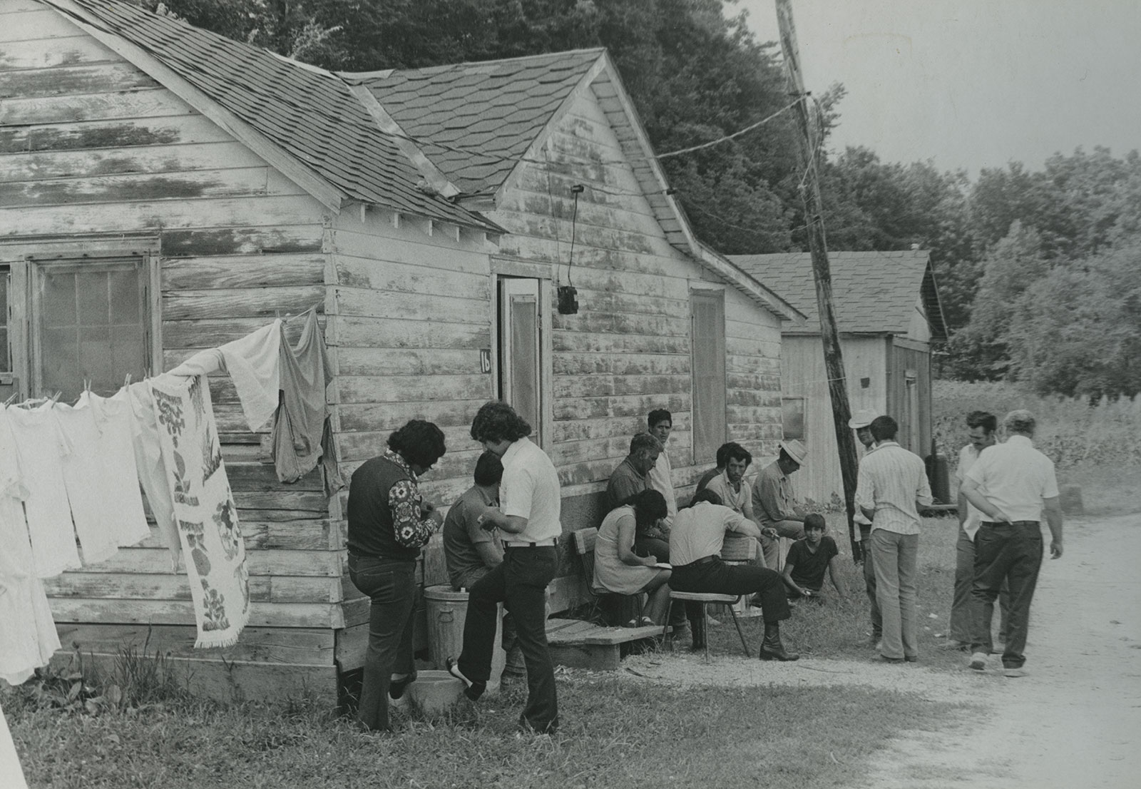 Delaware County migrant camp, circa 1971.