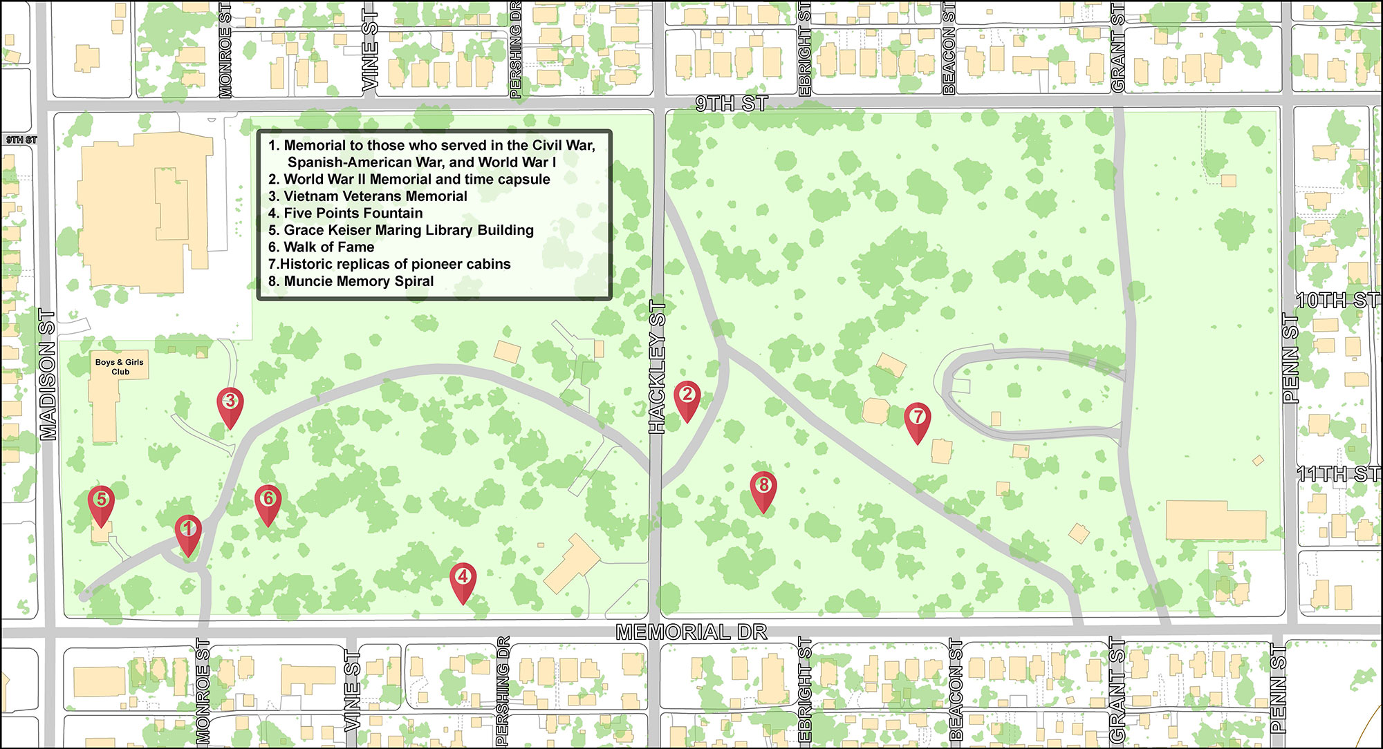 A map of Heekin Park today.