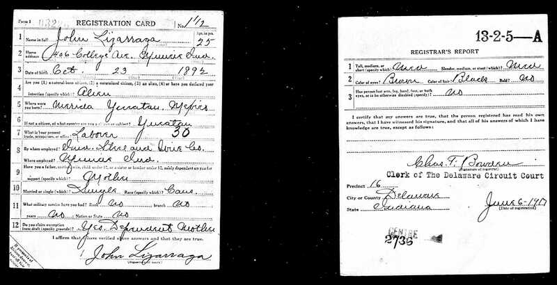 U.S., World War I Draft Registration Cards, 1917-1918 for John Lizarrago-Draft Card L.jpg