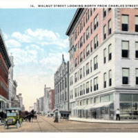 Walnut Street looking north from Charles Street postcard.png