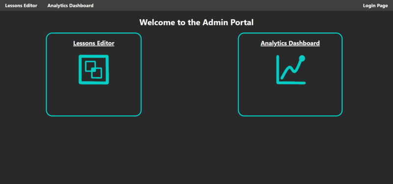 Home page for Admin Portal