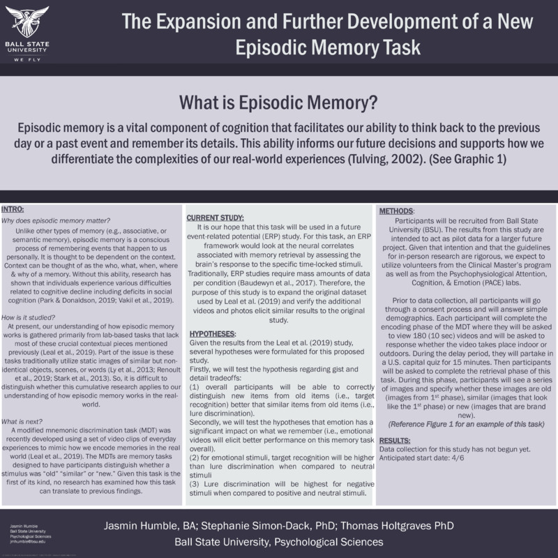 Jas Humble-The Expansion and Further Development of a New Episodic Memory Task